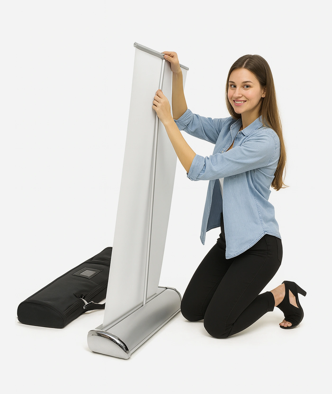 DELUX Retractable Banner Stand 33″x 80 - Image 3